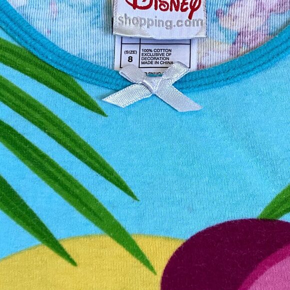 DISNEY Minnie Mouse Girls Size 8 T-Shirt Tee Shirt Surfer Floral PJs Pajamas Top - Picture 2 of 7